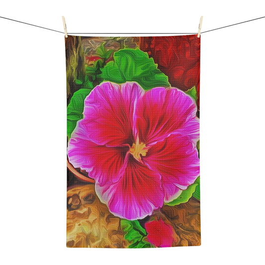 Pink Hibiscus Soft Tea Towel - Christina Litman Gallery