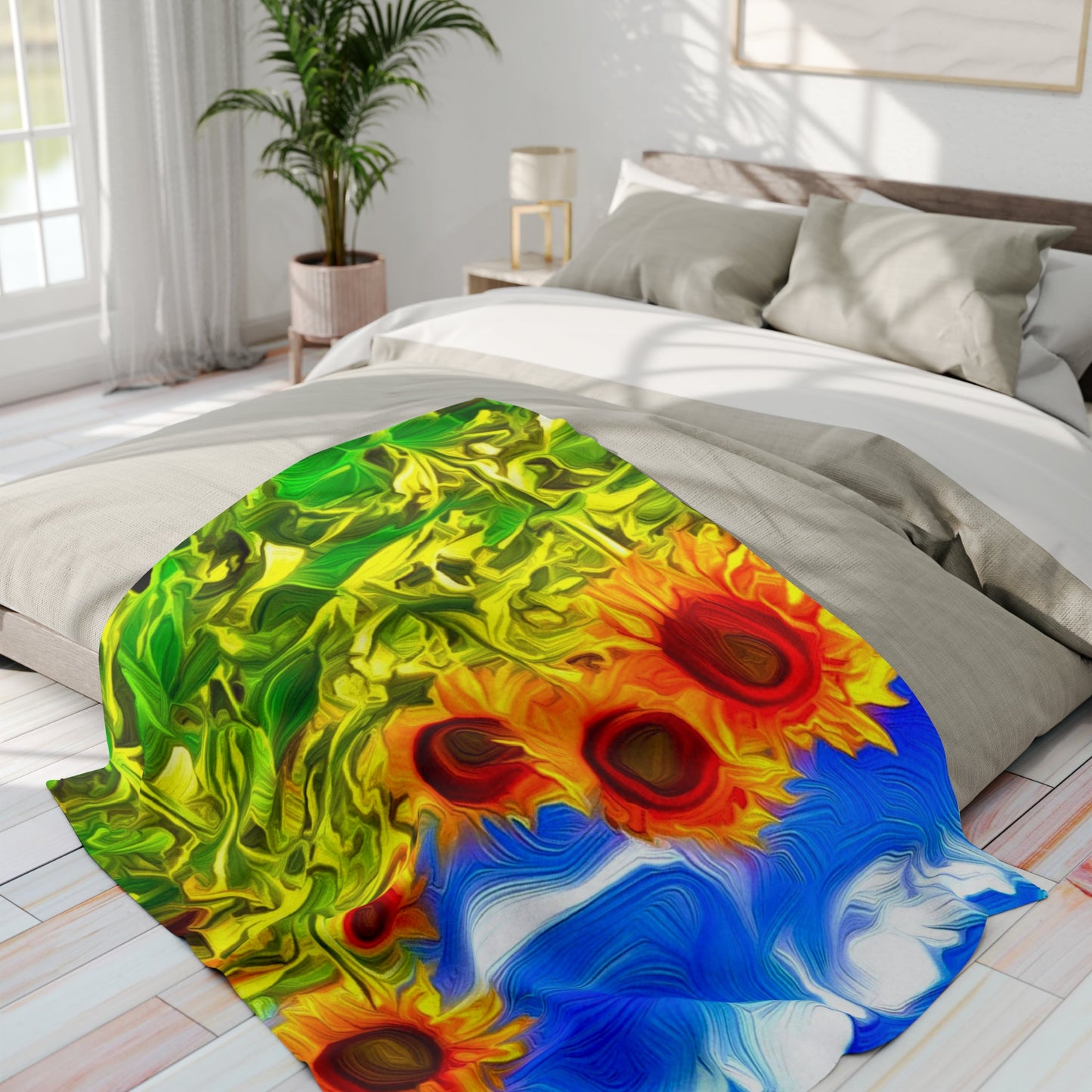 Sunflower Bliss Arctic Fleece Blanket - Christina Litman Gallery