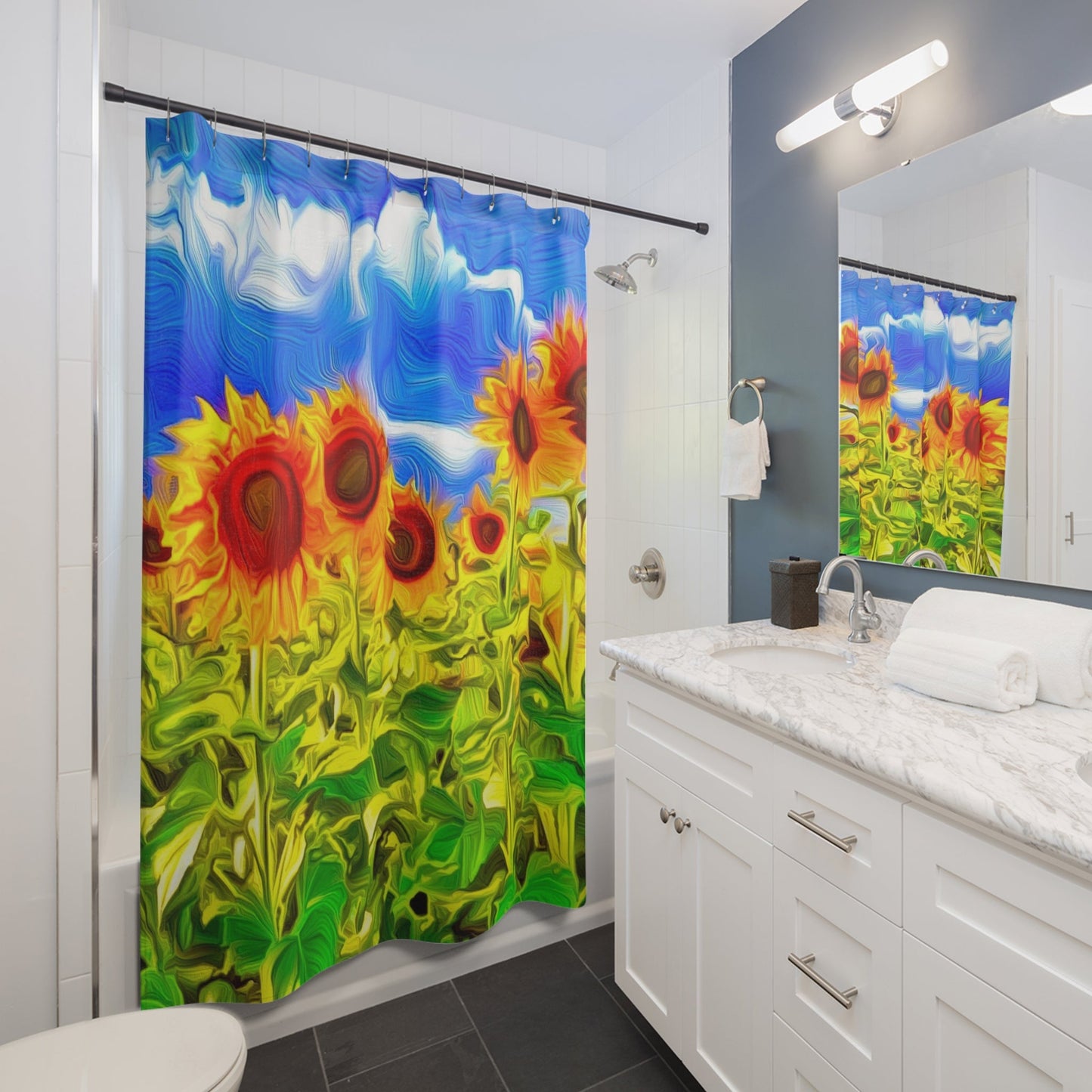 Sunflower Bliss Shower Curtains - Christina Litman Gallery